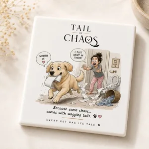 Printed Ceramic Coaster Mauritius - Coaster Printing Mauritius - Tail of Chaos - Artists Mauritius